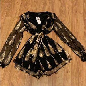 Black and Gold Romper